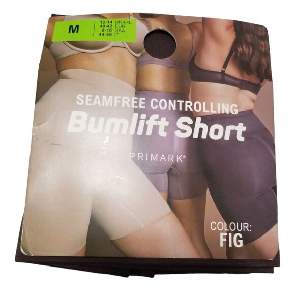 Primark Seamless Control Bum Lift Shorts In Fig -‎ Size Medium - Picture 1 of 6